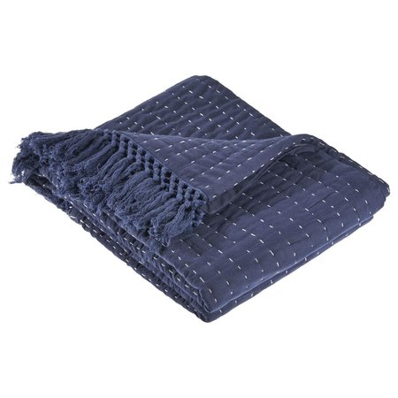 LR RESOURCES LR Resources THROW05291INS4250 Navy & Off-White Throw Blanket - Rectangle THROW05291INS4250